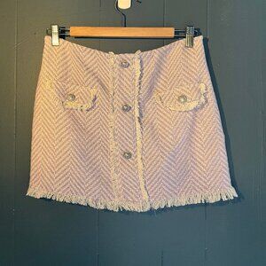 Italian knit purple and white mini skirt